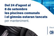 Tancament de les piscines comunals i el gimnàs per manteniment