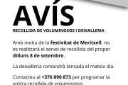 Escaldes suspèn la recollida de voluminosos i la deixalleria per Meritxell