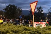 Manifestants a la rotonda de la Seu.