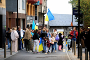 Protesta contra els bombardejos de Rússia a Ucraïna