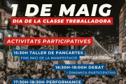 Cartell de les activitats de l'1 de maig de la Coordinadora per un habitatge digne