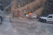 Ciclista accidentat a la rotonda de sortida d'Escaldes
