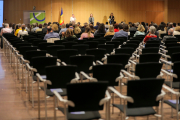 Un moment de la reunió de poble d’ahir al Centre de Congressos d’Andorra la Vella.