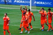 Alberto Solís celebra el seu primer gol com a tricolor.