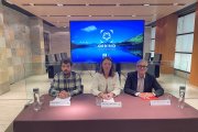 El cap del Departament d'Agricultura del comú, Marc Font,  la cònsol major d’Ordino, Maria del Mar Coma, i el president de la Comissió Nacional Andorrana per a la Unesco, Salomó Benchluch, durant a presentació del II Seminari Reserves de la Biosfera.