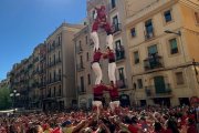 Els castellers, ahir a Tarragona.