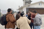 Portaveus de la nova plataforma el dia de la presentació a l’aeroport.