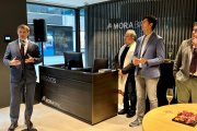 El CEO de MoraBanc, Lluís Alsina, en la inauguració de l'oficina aquesta tarda a Andorra la Vella