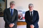 L'ambaixador francès, Jean-Claude Tribolet i el ministre d'Educació, Ladislau Baró, a la presentació de la Fira d'orientació aquest matí