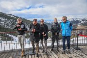 Carles Visa, Jordi Torres, Jordi Alcobé, Martí Alfonso i David Hidalgo, ahir a la presentació.