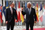 Espot i el president del Consell Europeu, António Costa.