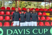 L’equip andorrà de Copa Davis, ahir.