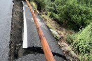 Danys a la carretera de Fontaneda provocats per la tempesta d'ahir