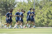 L’FC Andorra es va exercitar ahir a Salou.