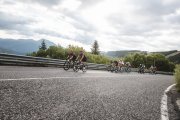 Un grup de ciclistes en una de les pujades de la Volta als Ports.