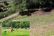 El prat de la Molina amb un exemple de parc d’agility caní.