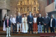 Les autoritats després de la missa de la Mare de Déu a l'església de Santa Eulàlia d'Encamp.