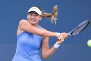 La tennista Vicky Jiménez Kasintseva disputa una pilota al US Open.