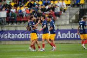 Celebració del primer gol de Minsu.