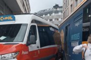 Els dos autobusos que han topat aquest matí a Andorra la Vella