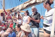 Tripulació del vaixell ‘Sirius’, que va cap a Gaza.