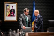 El cònsol menor d'Escaldes-Engordany, Joaquim Dolsa, amb el conseller de la majoria, David Pérez.