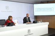 Conxita Marsol i Jordi Puy durant la presentació de les dades del Sicar.