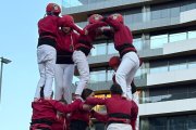 La colla de castellers durant l’actuació.
