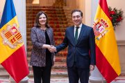 La minsitra d'Afers Exteriors d'Andorra, Imma Tor, amb el ministre d'Exteriors d'Espanya José Manuel Albares