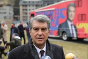 El precandidat a la presidència del Barça Joan Laporta, a la campanya del 2021.