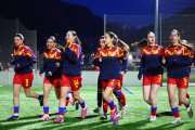 Les jugadores de la selecció sub 17, entrenant abans del Preeuropeu.