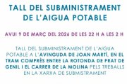 Avís del tall de subministrament del comú d'Encamp.
