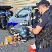 Control de la policia en una ruta amb Andorra.