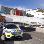 Un vehicle de la policia al Pas de la Casa.