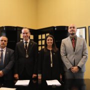 Els cònsols, el 2024, en la signatura del preacord pel Pla de les Pedres.