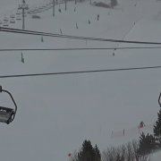 Les cotes altes de les pistes de Grandvalira tancades pel fort vent.
