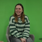 Marina Fernández, al plató de Diari TV.