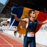 L'atleta Eloi Vilella en una competició representant Andorra.