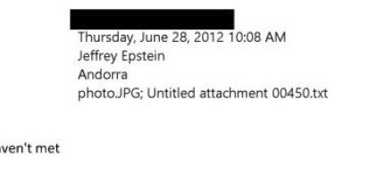 El correu sobre Andorra a Jeffrey Epstein.