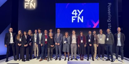 La ministra i presidenta d'Andorra Bussines, Conxita Marsol, amb empresaris andorrans al 4YFN
