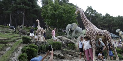 Visitants als jardins, l’estiu passat.