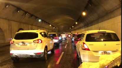 Protesta dels conductors col·lapsats al túnel de Sant Antoni