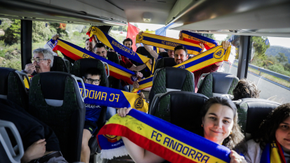 Els aficionats de l'Andorra a l'autobús