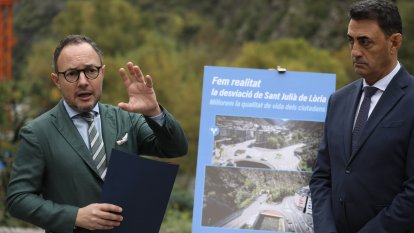 Xavier Espot i Raul Ferré en la presentació del túnel de Rocafort