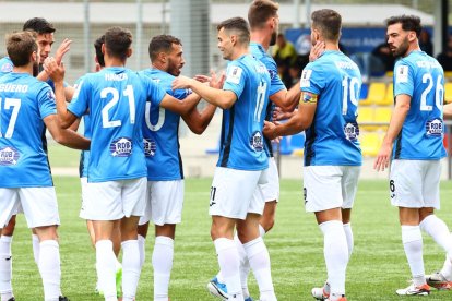 Els jugadors de l’Inter celebren un dels gols, ahir.