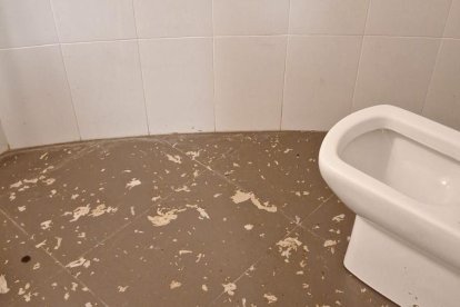 Un dels lavabos de les dependències de la policia a la duana.