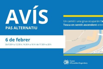 Talls al Pont de la Tosca per la instal·lació d'una grua mòbil