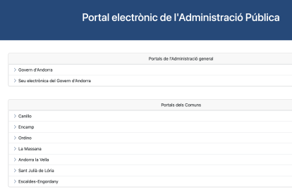 La plana web des d'on es poden fer els tràmits en línia