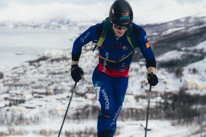 Oriol Olm, durant l’esprint d’ahir.