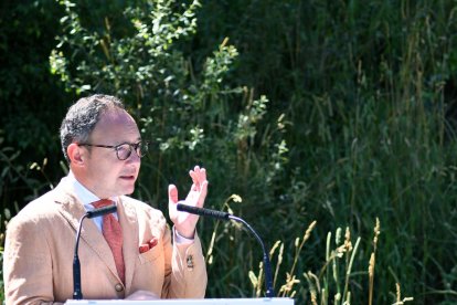 Xavier Espot, ahir durant un acte a la Massana.